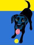 Illustration of a Happy Playful Black Labrador Retriever-TeddyandMia-Art Print