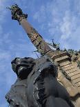 Statue of a Lion on the Columbus Monument in Barcelona, Catalunya, Spain-Teegan Tom-Framed Photographic Print