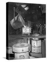Teeming Iron at Wombwell Foundry, South Yorkshire, 1963-Michael Walters-Stretched Canvas