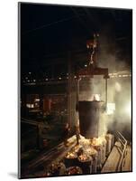 Teeming (Pouring) Molten Iron, Brown Bayley Steels, Sheffield, South Yorkshire, 1968-Michael Walters-Mounted Photographic Print