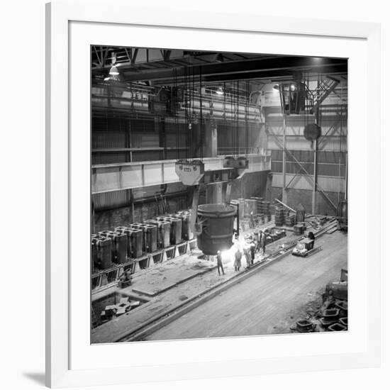 Teeming (Pouring) Molten Iron, Park Gate Iron and Steel Co, Rotherham, South Yorkshire, 1964-Michael Walters-Framed Photographic Print