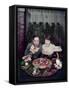 Teen Couple Eating Pizza from a Garden Table, 1960-Eliot Elisofon-Framed Stretched Canvas