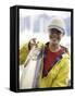 Teen Girl Holding a Fish-null-Framed Stretched Canvas