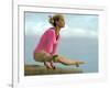 Teen Gymnast Cathy Rigby Performing on Balance Beam-John Dominis-Framed Premium Photographic Print