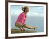 Teen Gymnast Cathy Rigby Performing on Balance Beam-John Dominis-Framed Premium Photographic Print