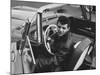 Teen Heartthrob Actor/Singer Frankie Avalon in Driver's Seat of His 1958 Pontiac Convertible-Peter Stackpole-Mounted Premium Photographic Print