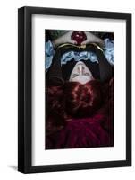 Teen with a Red Apple Lying, Tale Scene Romantic-outsiderzone-Framed Photographic Print