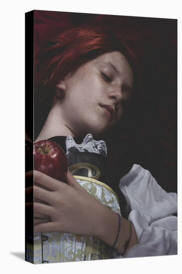 Teen with a Red Apple Lying, Tale Scene-outsiderzone-Stretched Canvas