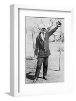 Teenage Boy Plays Catch, Ca. 1912-null-Framed Photographic Print