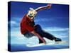 Teenage Boy Snowboarding in Mid-Air-null-Stretched Canvas