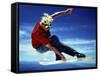 Teenage Boy Snowboarding in Mid-Air-null-Framed Stretched Canvas