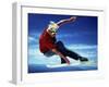Teenage Boy Snowboarding in Mid-Air-null-Framed Photographic Print