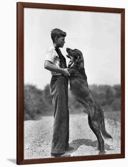 Teenage Boy with Irish Setter-Philip Gendreau-Framed Photographic Print