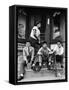 Teenage Boys Hangout on Stoop of Local Store Front-Gordon Parks-Framed Stretched Canvas
