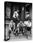 Teenage Boys Hangout on Stoop of Local Store Front-Gordon Parks-Stretched Canvas