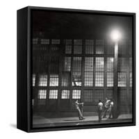 Teenage Boys Whiling Away a Summer Night on the Street-Gordon Parks-Framed Stretched Canvas