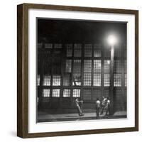 Teenage Boys Whiling Away a Summer Night on the Street-Gordon Parks-Framed Photographic Print