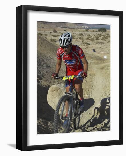 Teenage Competitior in the Mount Sodom International Mountain Bike Race, Dead Sea Area, Israel-Eitan Simanor-Framed Photographic Print