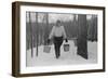 Teenage Girl Gathering Sap from Sugar Maple Trees, North Bridgewater, Vermont, 1940-Marion Post Wolcott-Framed Photographic Print