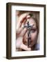 Teenage girl holding a crucifix, Saint Gervais, Haute Savoie, france-Godong-Framed Photographic Print