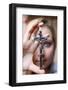 Teenage girl holding a crucifix, Saint Gervais, Haute Savoie, france-Godong-Framed Photographic Print