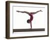 Teenage Girl on a Balance Beam-null-Framed Photographic Print