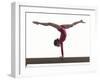 Teenage Girl on a Balance Beam-null-Framed Photographic Print