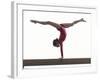 Teenage Girl on a Balance Beam-null-Framed Photographic Print