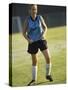 Teenage Girl on a Soccer Field-null-Stretched Canvas