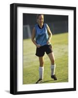 Teenage Girl on a Soccer Field-null-Framed Photographic Print