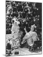 Teenage Girl with Presents under Christmas Tree-null-Mounted Photo