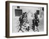 Teenage Girls and Little Boy Fencing-null-Framed Photo