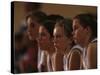 Teenage Girls Basketball Team Watching the Game from the Bench-null-Stretched Canvas