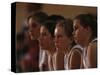 Teenage Girls Basketball Team Watching the Game from the Bench-null-Stretched Canvas