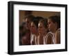 Teenage Girls Basketball Team Watching the Game from the Bench-null-Framed Photographic Print