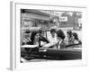 Teenage Girls Enjoying Milkshakes at Drive in Restaurant-Nina Leen-Framed Photographic Print