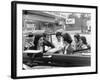 Teenage Girls Enjoying Milkshakes at Drive in Restaurant-Nina Leen-Framed Photographic Print