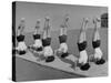 Teenage Girls from Hoover High School Standing on Their Heads in Gymnastics Class-Martha Holmes-Stretched Canvas