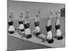 Teenage Girls from Hoover High School Standing on Their Heads in Gymnastics Class-Martha Holmes-Mounted Photographic Print