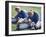 Teenage Girls in Soccer Uniforms Doing Stretching Exercises-null-Framed Photographic Print