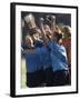 Teenage Girls on a Soccer Team Celebrating-null-Framed Premium Photographic Print