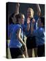 Teenage Girls on a Soccer Team Celebrating-null-Stretched Canvas