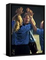 Teenage Girls on a Soccer Team Celebrating-null-Framed Stretched Canvas