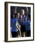 Teenage Girls on a Soccer Team Celebrating-null-Framed Photographic Print