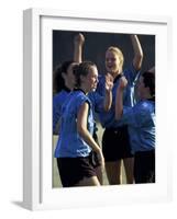 Teenage Girls on a Soccer Team Celebrating-null-Framed Photographic Print