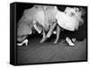 Teenage Girls Resting Feet at First Formal Dance at the Naval Armory-Cornell Capa-Framed Stretched Canvas