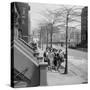 Teenage Girls Walking Down Sidewalk in Brooklyn, NY, 1949-Ralph Morse-Stretched Canvas