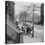 Teenage Girls Walking Down Sidewalk in Brooklyn, NY, 1949-Ralph Morse-Stretched Canvas