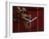 Teenage Girs Playing High School Basketball-null-Framed Premium Photographic Print
