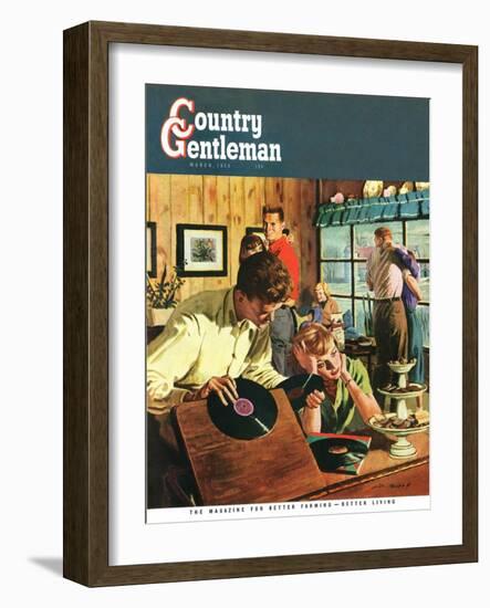 "Teenage Party," Country Gentleman Cover, March 1, 1950-Austin Briggs-Framed Giclee Print